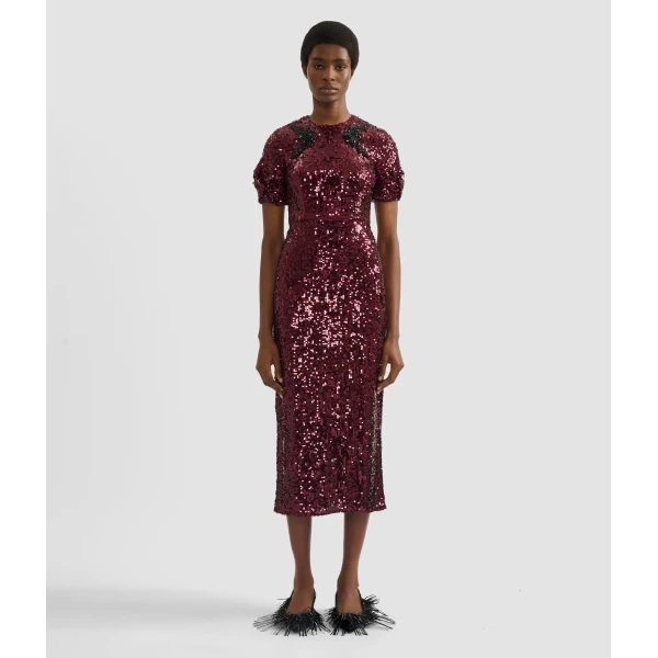 Erdem Embellished Sequin Midi Dress - Dresses - British Romantic Luxury at Luxury Shoes 