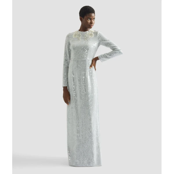 Erdem Embellished Sequins Long Sleeve Gown - Dresses - British Romantic Luxury at Luxury Shoes 