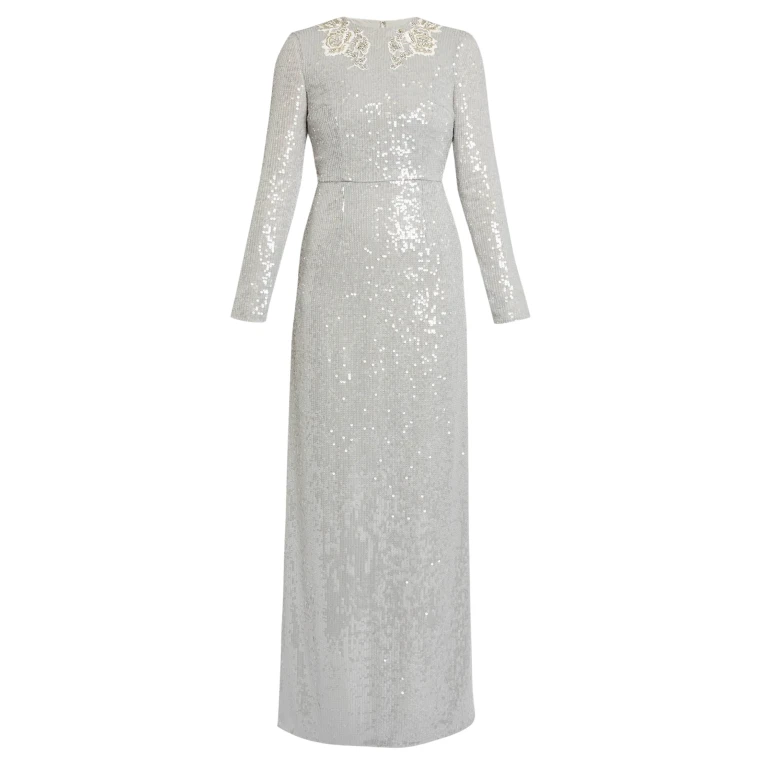 Erdem Embellished Sequins Long Sleeve Gown - Dresses - British Romantic Luxury at Luxury Shoes 