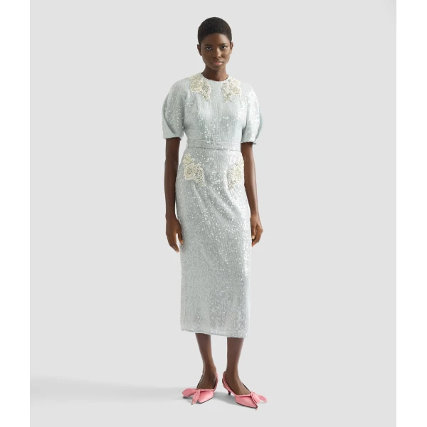 Erdem Embellished Sequins Midi Dress - Dresses - British Romantic Luxury at Luxury Shoes 