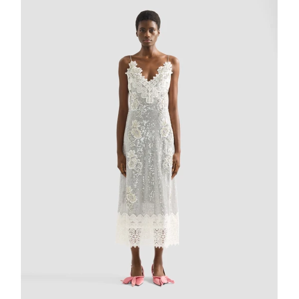Erdem Embellished Sequins Sleeveless Midi Dress - Dresses - British Romantic Luxury at Luxury Shoes 