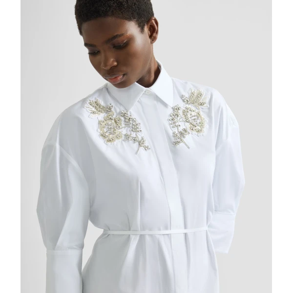 Erdem Embellished Shirt Dress - Dresses - British Romantic Luxury at Luxury Shoes 