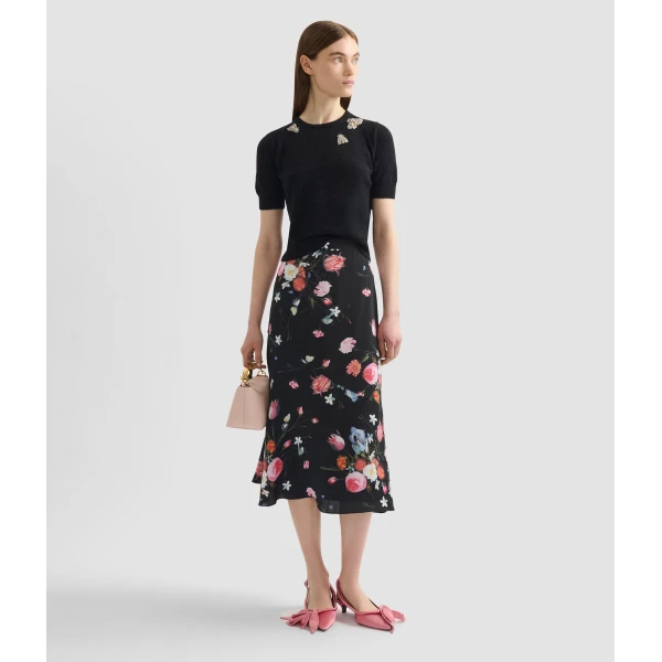 Erdem Embellished Short Sleeve Knit Top - Knitwear - British Romantic Luxury at Luxury Shoes 