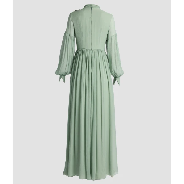 Erdem Embellished Silk Creponne Long Sleeve Gown - Dresses - British Romantic Luxury at Luxury Shoes 