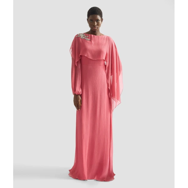 Erdem Embellished Silk Creponne Long Sleeve Gown - Dresses - British Romantic Luxury at Luxury Shoes 