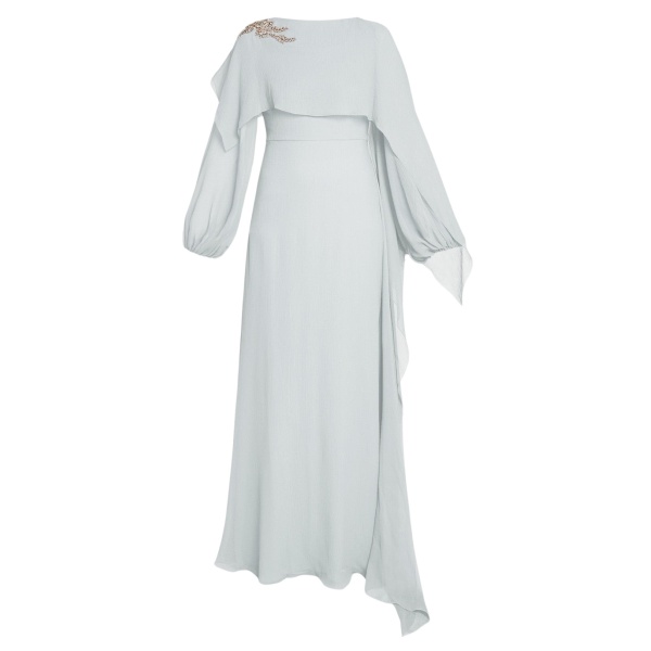 Erdem Embellished Silk Creponne Long Sleeve Gown - Dresses - British Romantic Luxury at Luxury Shoes 