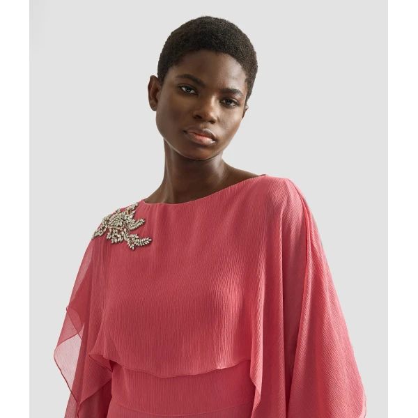 Erdem Embellished Silk Creponne Long Sleeve Gown - Dresses - British Romantic Luxury at Luxury Shoes 
