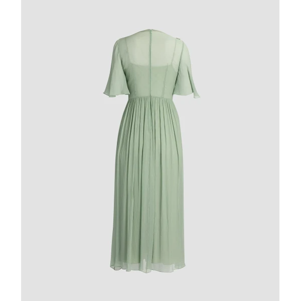 Erdem Embellished Silk Creponne Short Sleeve Midi Dress - Dresses - British Romantic Luxury at Luxury Shoes 