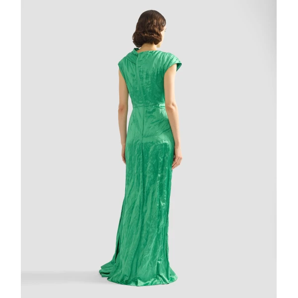 Erdem Embellished Textured Satin Draped Gown - Dresses - British Romantic Luxury at Luxury Shoes 