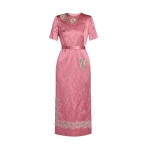 Erdem Embellished Textured Satin Midi Pencil Dress - Dresses - British Romantic Luxury at Luxury Shoes 