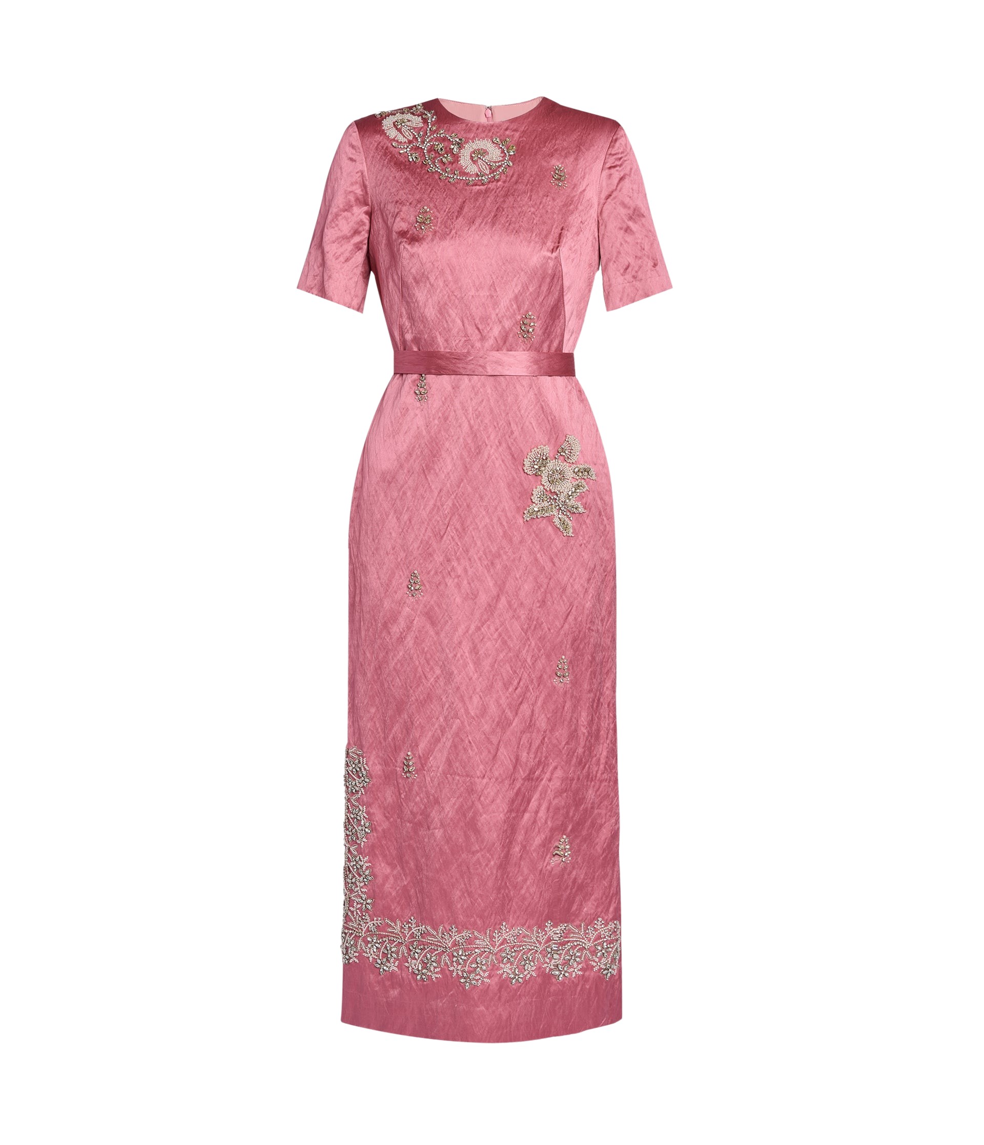Erdem Embellished Textured Satin Midi Pencil Dress - Dresses - British Romantic Luxury at Luxury Shoes 