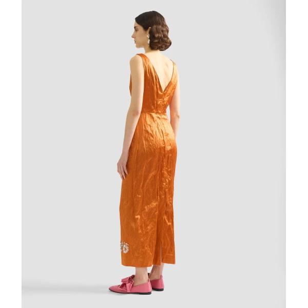 Erdem Embellished Textured Satin Midi Pencil Dress - Dresses - British Romantic Luxury at Luxury Shoes 