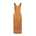 Erdem Embellished Textured Satin Midi Pencil Dress - Dresses - British Romantic Luxury at Luxury Shoes 