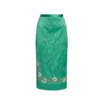 Erdem Embellished Textured Satin Midi Pencil Skirt - Skirts - British Romantic Luxury at Luxury Shoes 