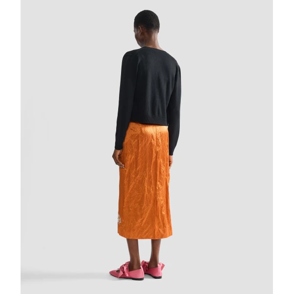 Erdem Embellished Textured Satin Midi Pencil Skirt - Skirts - British Romantic Luxury at Luxury Shoes 
