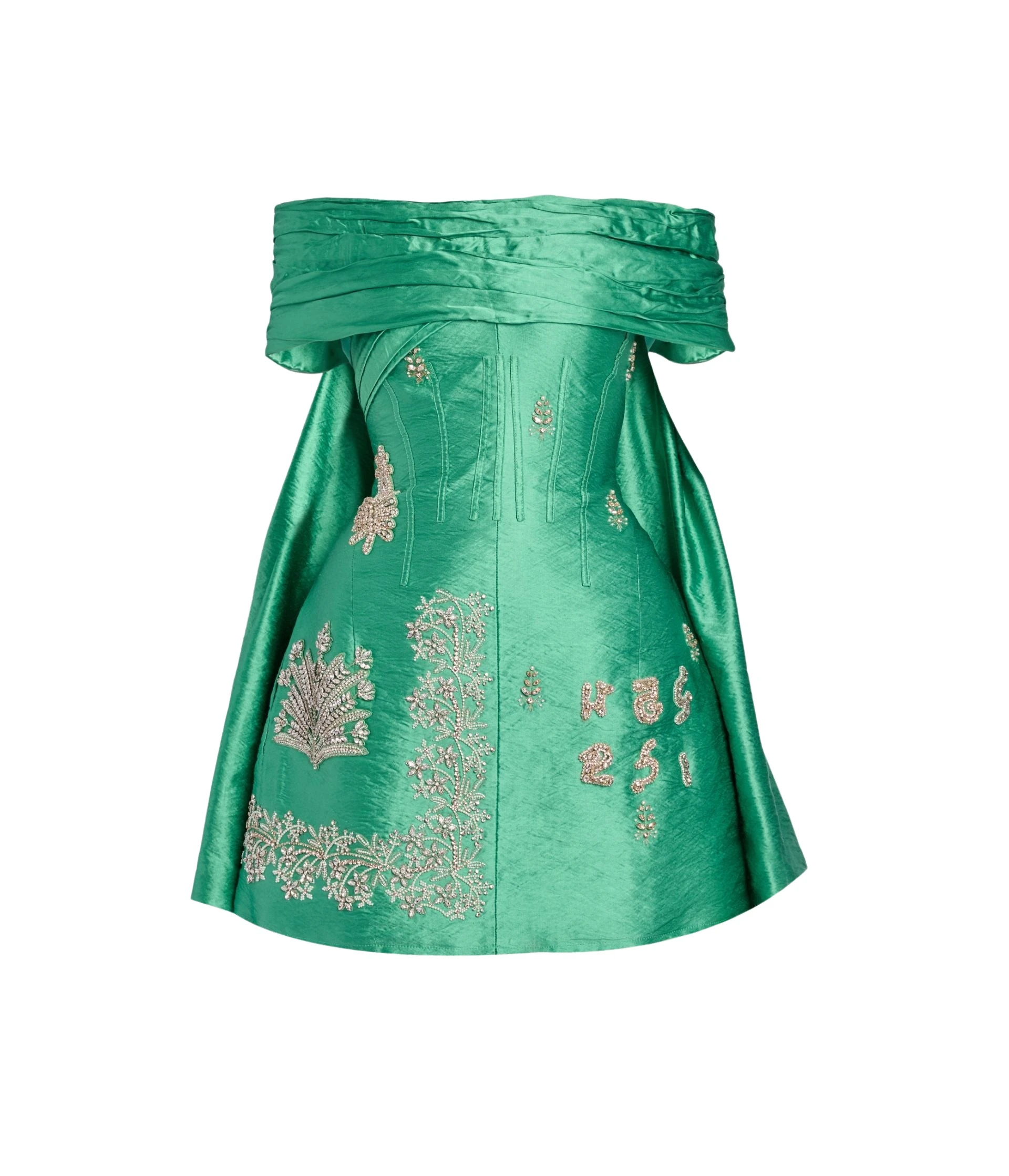 Erdem-Embellished-Textured-Satin-Off-Shoulder-Mini-Dress-coveti46715_nobg Erdem Embellished Textured Satin Off Shoulder Mini Dress - Dresses - British Romantic Luxury at Luxury Shoes