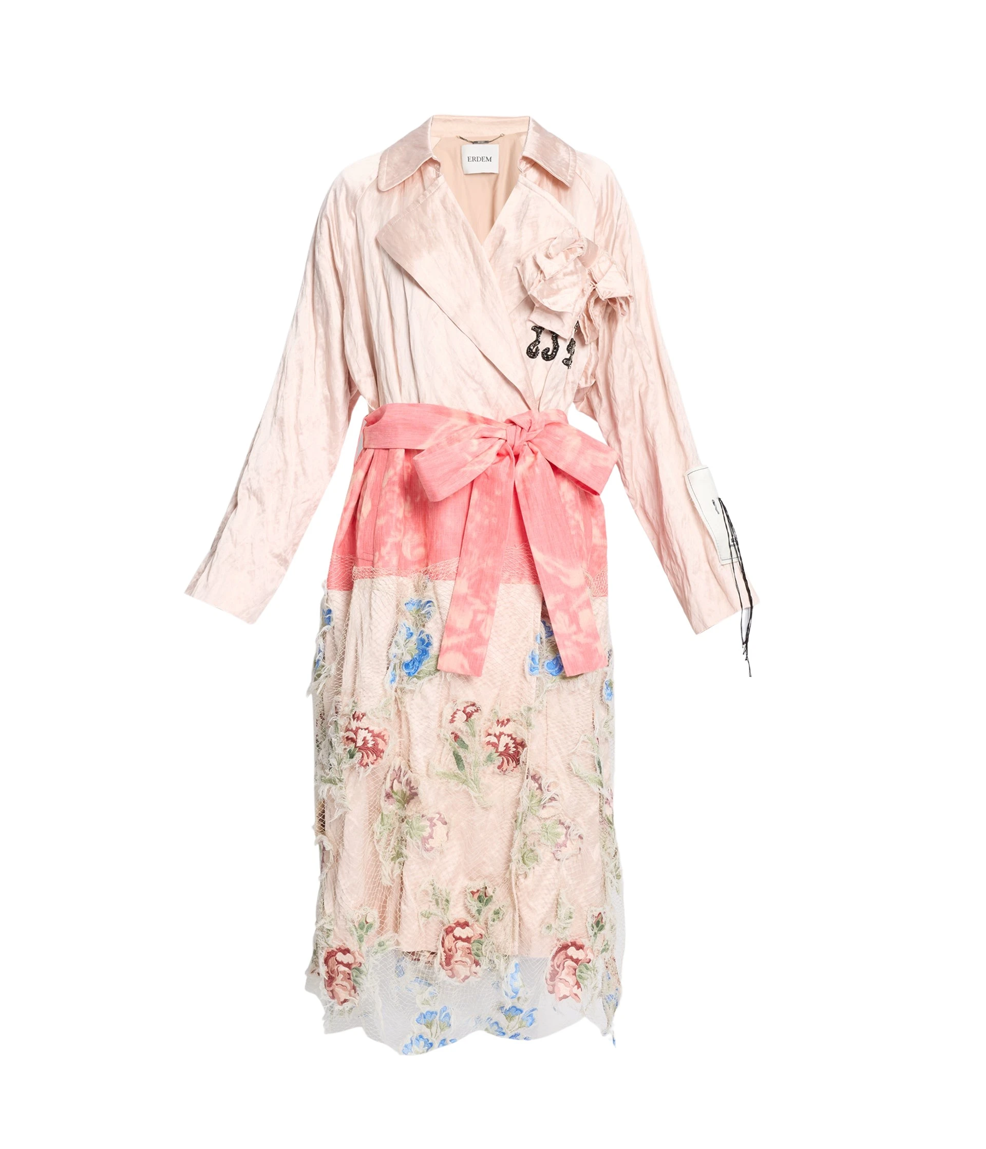 Erdem-Embellished-Textured-Satin-Trench-Coat-coveti-260079_nobg Erdem Embellished Textured Satin Trench Coat - Coats - British Romantic Luxury at Luxury Shoes