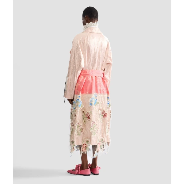 Erdem Embellished Textured Satin Trench Coat - Coats - British Romantic Luxury at Luxury Shoes 