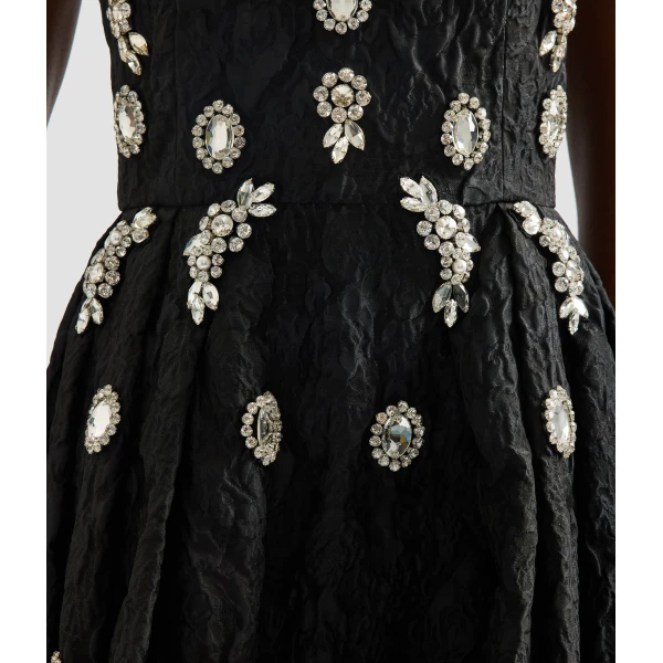 Erdem Embroidered Cloque Jacquard Sleeveless Midi Dress - Dresses - British Romantic Luxury at Luxury Shoes 