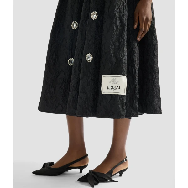 Erdem Embroidered Cloque Jacquard Sleeveless Midi Dress - Dresses - British Romantic Luxury at Luxury Shoes 