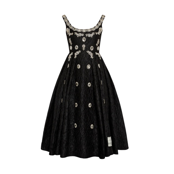 Erdem Embroidered Cloque Jacquard Sleeveless Midi Dress - Dresses - British Romantic Luxury at Luxury Shoes 