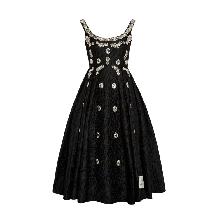 Erdem Embroidered Cloque Jacquard Sleeveless Midi Dress - Dresses - British Romantic Luxury at Luxury Shoes 