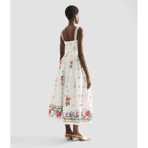Erdem Embroidered Cotton Faille Sleeveless Midi Dress - Dresses - British Romantic Luxury at Luxury Shoes 