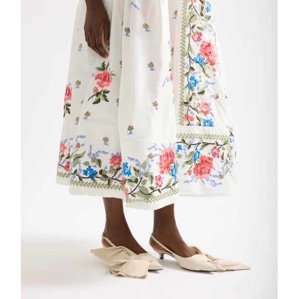 Erdem Embroidered Cotton Faille Sleeveless Midi Dress - Dresses - British Romantic Luxury at Luxury Shoes 
