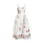 Erdem Embroidered Cotton Faille Sleeveless Midi Dress - Dresses - British Romantic Luxury at Luxury Shoes 