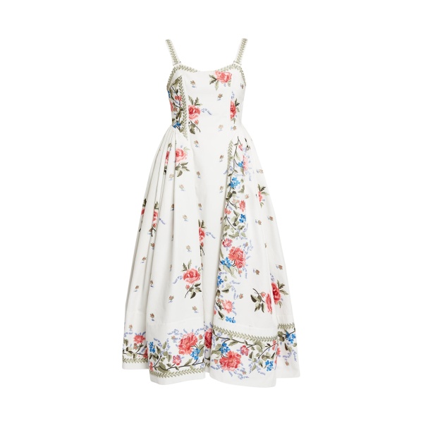 Erdem Embroidered Cotton Faille Sleeveless Midi Dress - Dresses - British Romantic Luxury at Luxury Shoes 