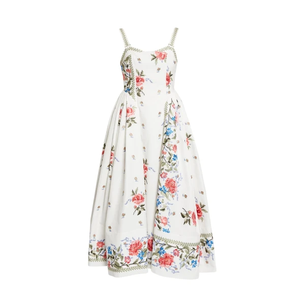Erdem Embroidered Cotton Faille Sleeveless Midi Dress - Dresses - British Romantic Luxury at Luxury Shoes 