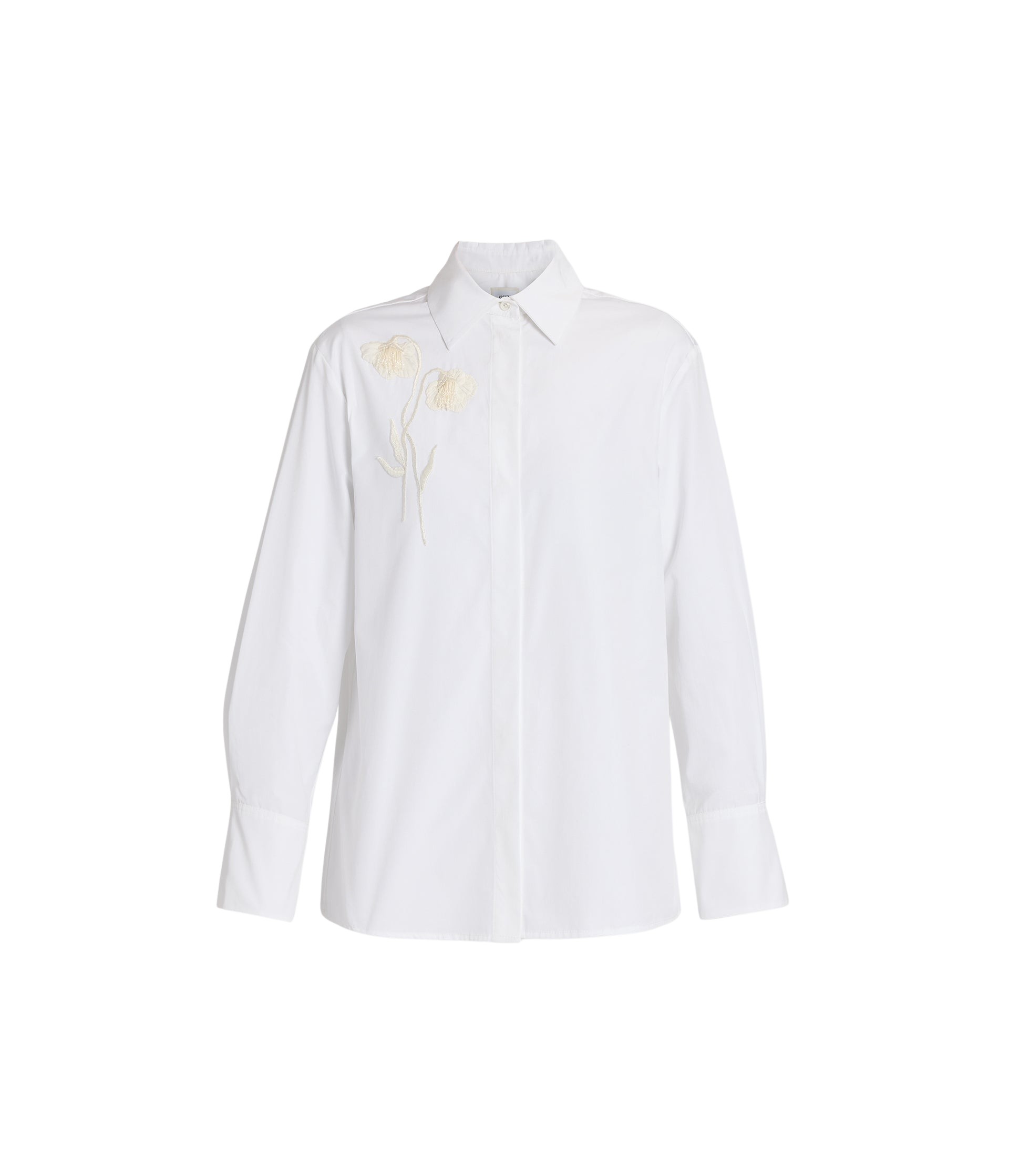 Erdem Embroidered Cotton Poplin Long Sleeve Shirt - Tops - British Romantic Luxury at Luxury Shoes 