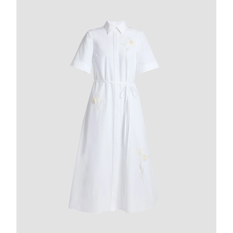 Erdem Embroidered Cotton Poplin Midi Shirt Dress - Dresses - British Romantic Luxury at Luxury Shoes 