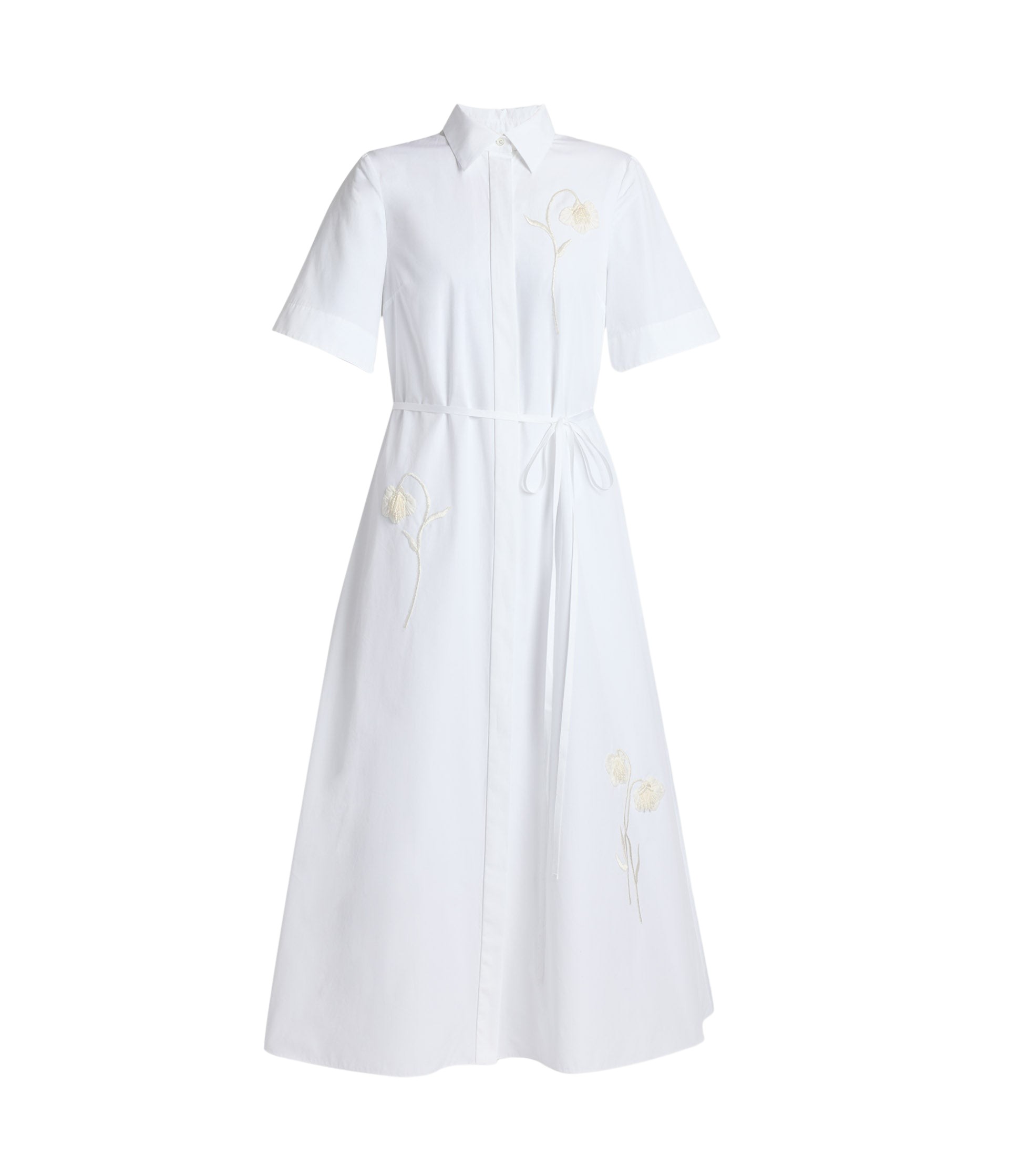Erdem Embroidered Cotton Poplin Midi Shirt Dress - Dresses - British Romantic Luxury at Luxury Shoes 
