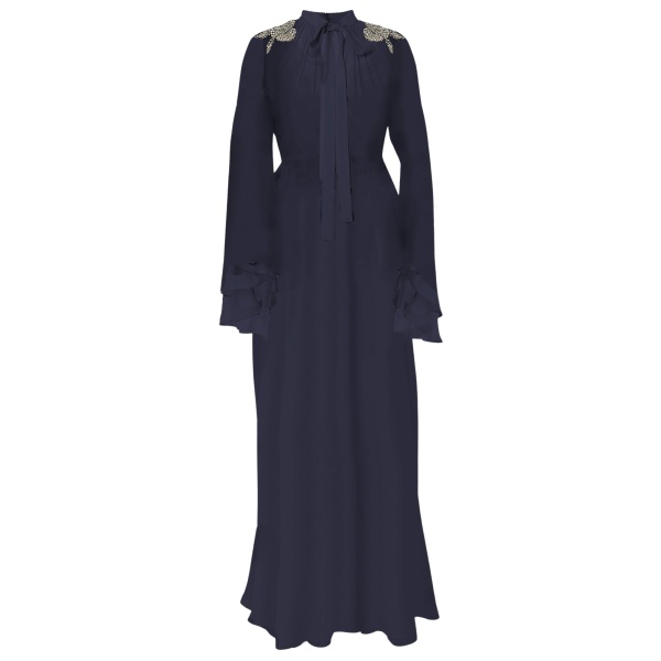 Erdem Embroidered Creponne Long Sleeve Gown - Dresses - British Romantic Luxury at Luxury Shoes 