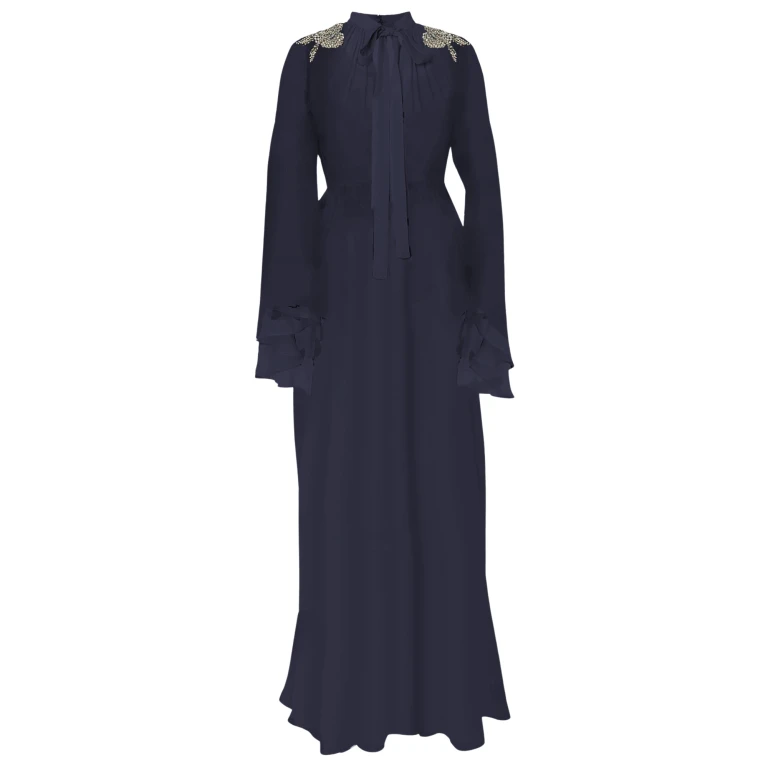 Erdem Embroidered Creponne Long Sleeve Gown - Dresses - British Romantic Luxury at Luxury Shoes 