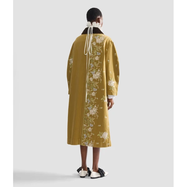 Erdem Embroidered Denim Coat - Coats - British Romantic Luxury at Luxury Shoes 
