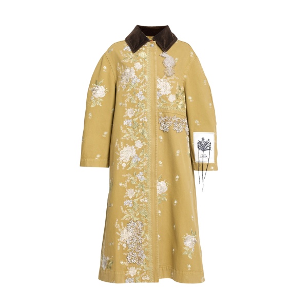 Erdem Embroidered Denim Coat - Coats - British Romantic Luxury at Luxury Shoes 