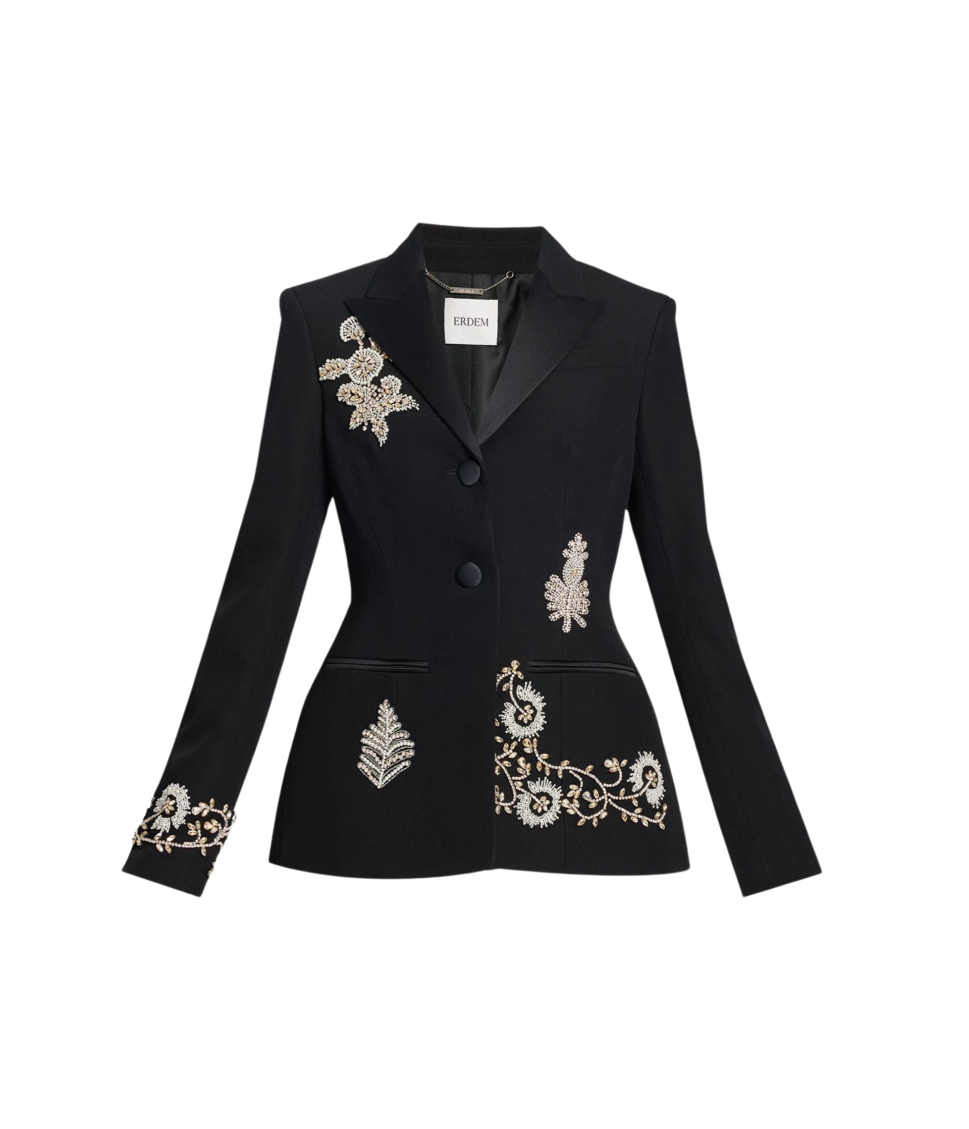 Erdem-Embroidered-Grain-De-Poudre-Single-Breasted-Blazer-coveti88287_nobg Erdem Embroidered Grain De Poudre Single Breasted Blazer - Jackets - British Romantic Luxury at Luxury Shoes