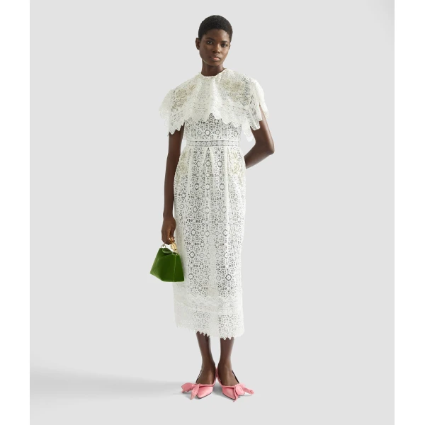 Erdem Embroidered Guipure Midi Dress - Dresses - British Romantic Luxury at Luxury Shoes 