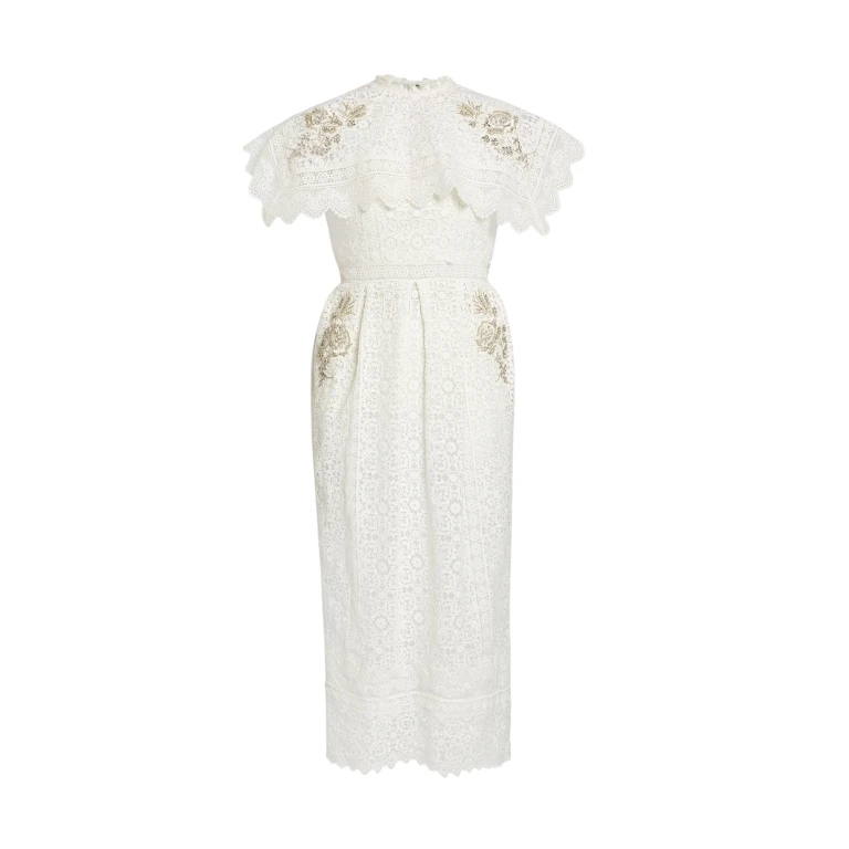 Erdem Embroidered Guipure Midi Dress - Dresses - British Romantic Luxury at Luxury Shoes 