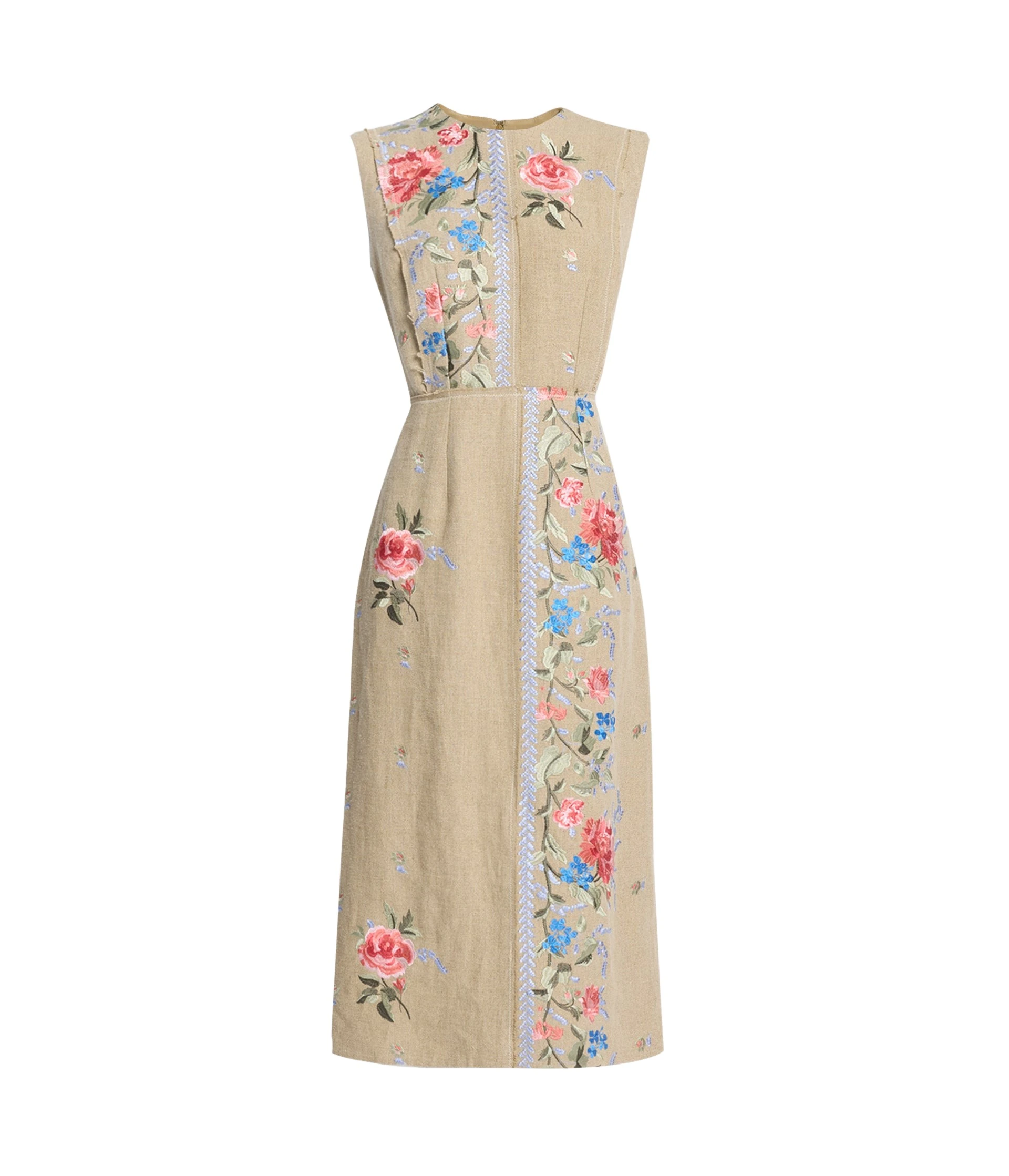 Erdem-Embroidered-Linen-Pencil-Dress-coveti74718_nobg Erdem Embroidered Linen Pencil Dress - Dresses - British Romantic Luxury at Luxury Shoes