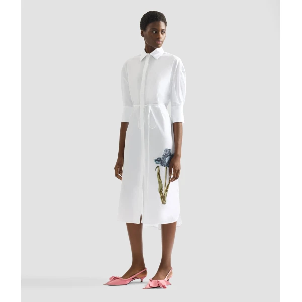 Erdem Embroidered Long Sleeve Shirt Dress - Dresses - British Romantic Luxury at Luxury Shoes 
