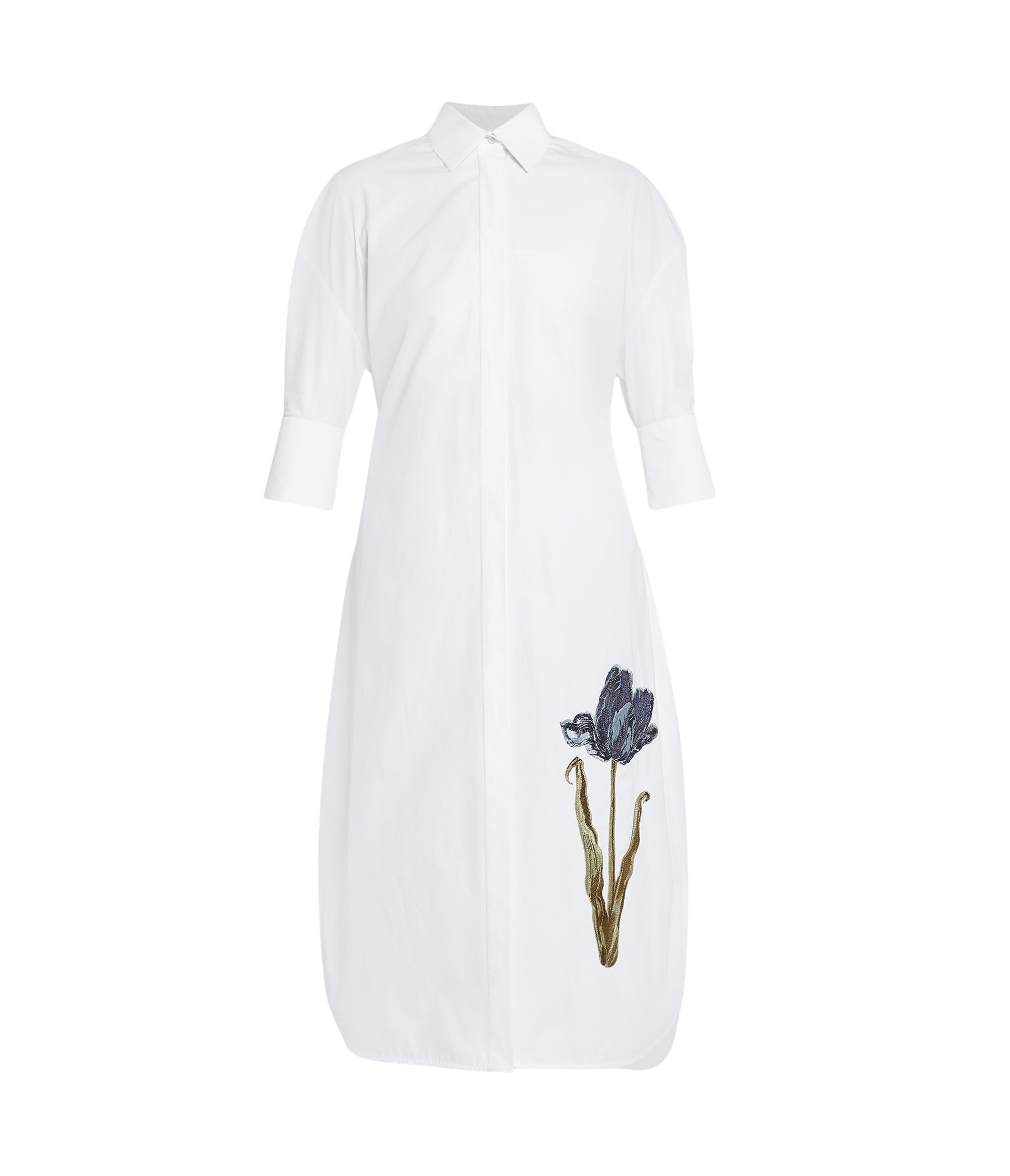 Erdem Embroidered Long Sleeve Shirt Dress - Dresses - British Romantic Luxury at Luxury Shoes 