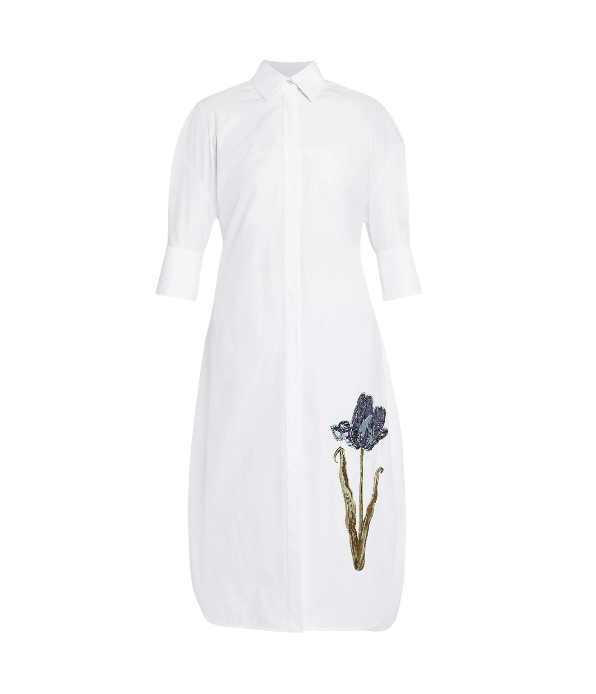 Erdem-Embroidered-Long-Sleeve-Shirt-Dress-coveti21420_nobg Erdem Embroidered Long Sleeve Shirt Dress - Dresses - British Romantic Luxury at Luxury Shoes