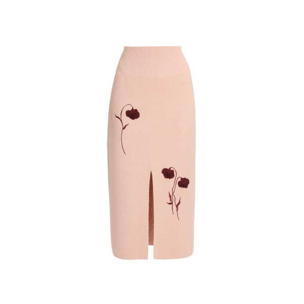 Erdem Embroidered Midi Pencil Knit Skirt - Skirts - British Romantic Luxury at Luxury Shoes 