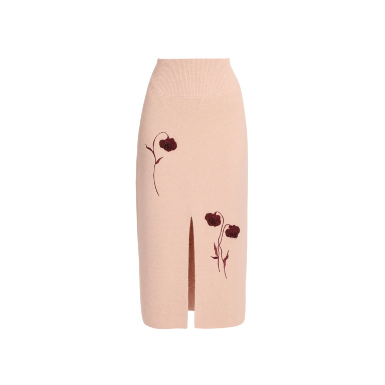 Erdem Embroidered Midi Pencil Knit Skirt - Skirts - British Romantic Luxury at Luxury Shoes 