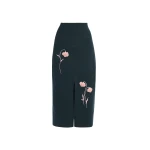 Erdem Embroidered Midi Pencil Knit Skirt - Skirts - British Romantic Luxury at Luxury Shoes 