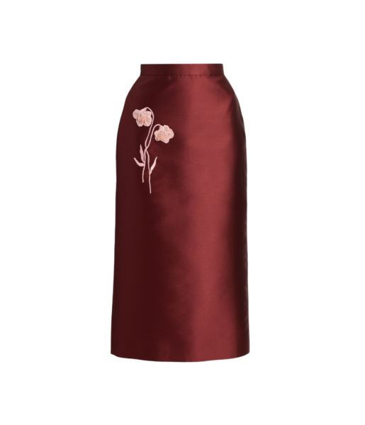 Erdem Embroidered Mikado Midi Pencil Skirt - Skirts - British Romantic Luxury at Luxury Shoes 