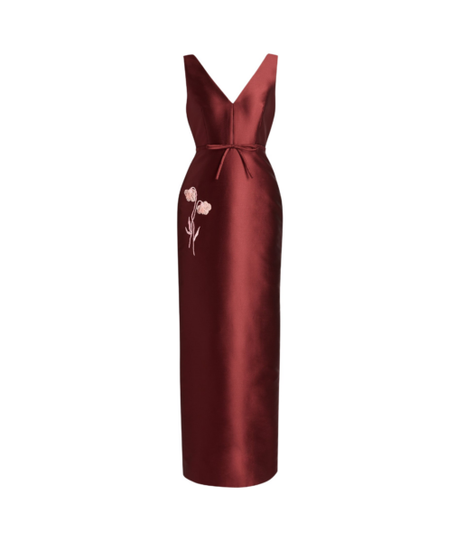 Erdem Embroidered Mikado Pencil Gown - Dresses - British Romantic Luxury at Luxury Shoes 